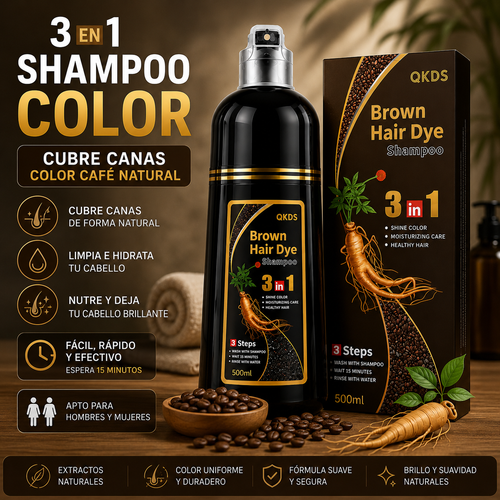 Shampoo Color 3 en 1 Cubre Canas | 500 ml